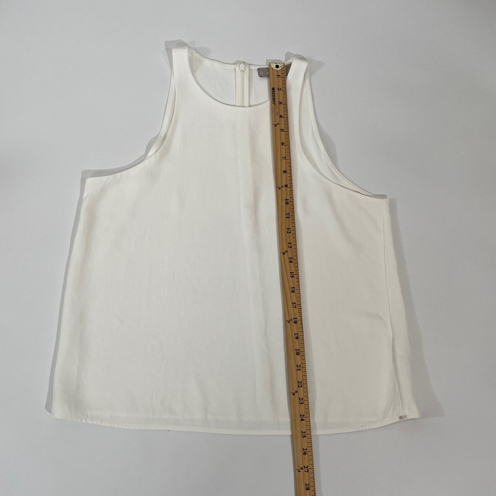 Everlane Tank Shell Top Size 12 Creamy White High Neck 100% Triacetate EUC - Picture 5 of 7